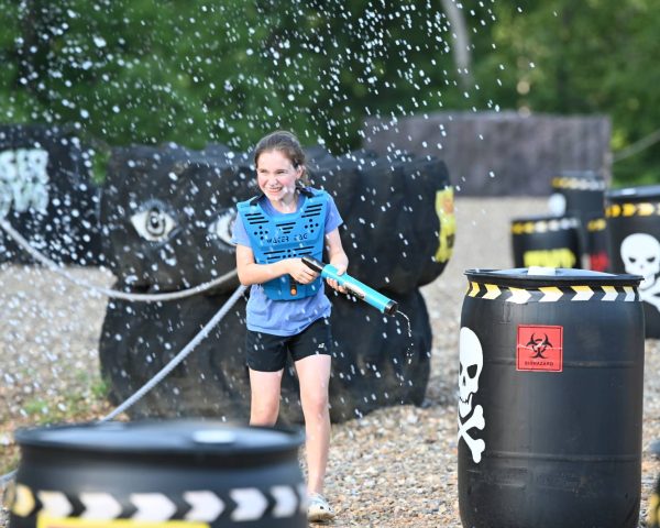 People participating in a group escape game in Hochatown, OK.